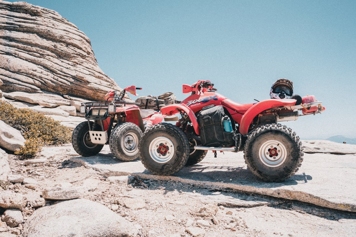 A Helmet on a Parked ATV